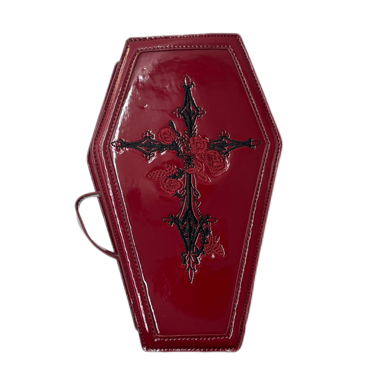 Retro Goth Coffin Leather Cosmetic Bag
