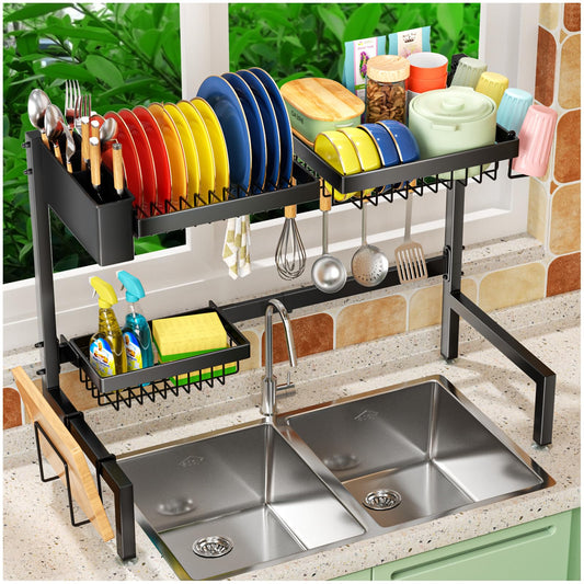 2-Tier Over The Sink Dish Drying Rack - Large (24.8"-35.4")