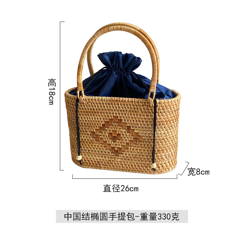 Handwoven Picnic Basket with Rustic Farmhouse Style