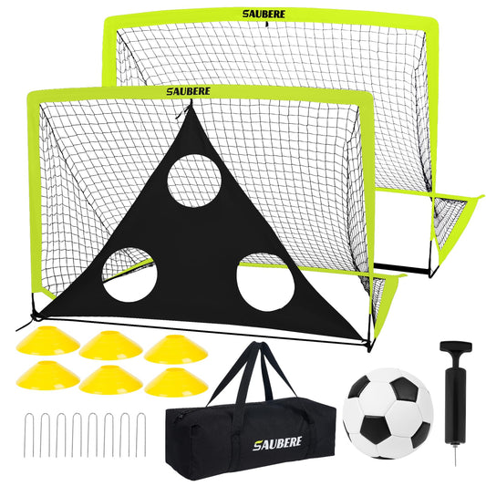 6x4 ft - set of 2 - Portable Pop Up Soccer Nets