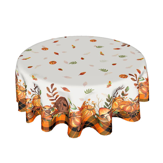 Round 60 Inch Thanksgiving Autumn Harvest Pumpkin Table cloth