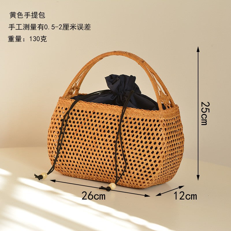 Handwoven Picnic Basket with Rustic Farmhouse Style