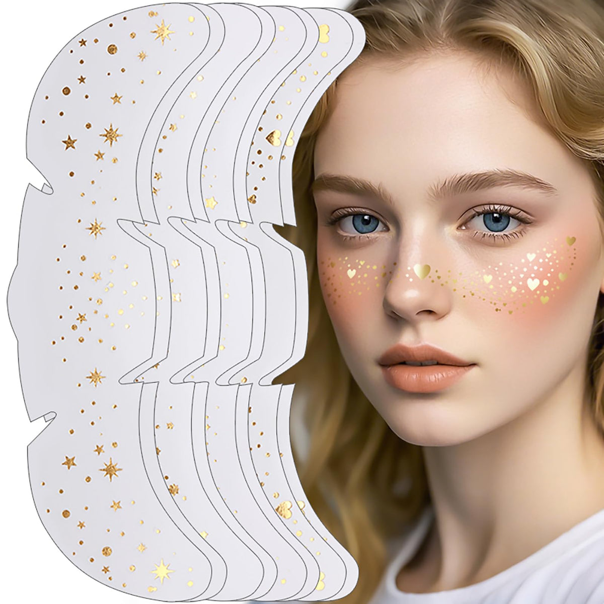 Face Glitter Freckles Tattoo Gold - 20 Count