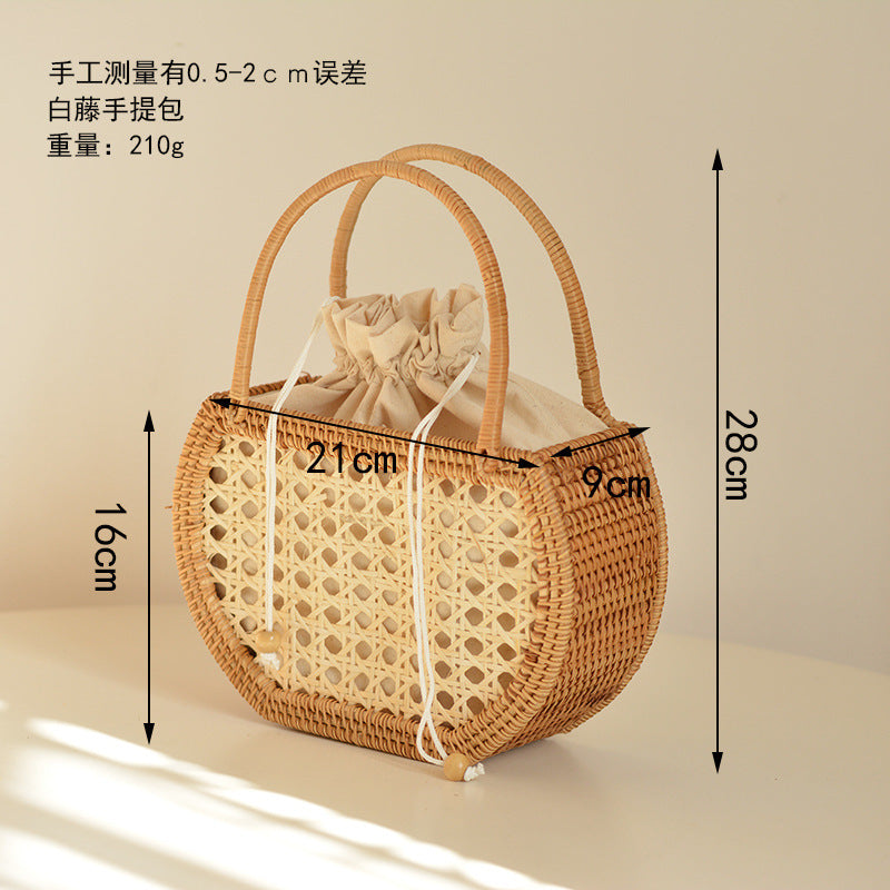 Handwoven Picnic Basket with Rustic Farmhouse Style