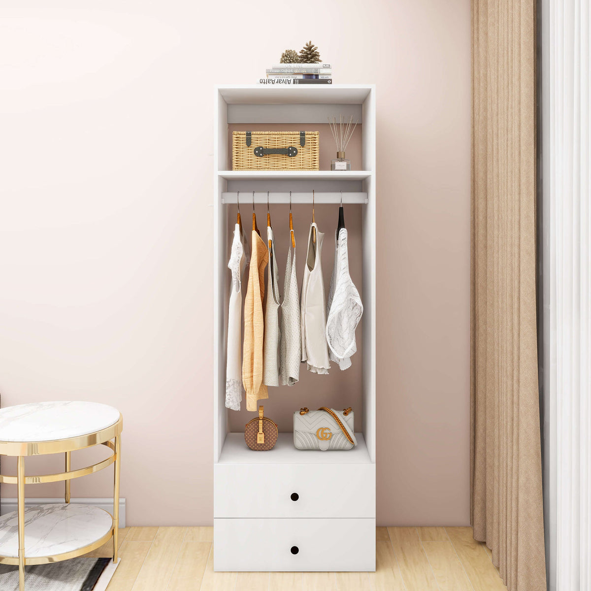 Wooden Closet / Mudroom Organizer (24"W x 16"D x 71"H)