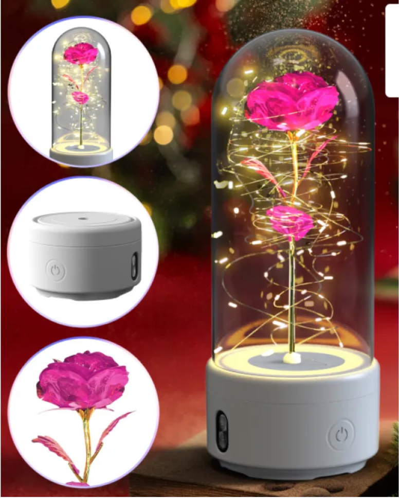 2-in-1 Rose LED Light & Bluetooth Speaker