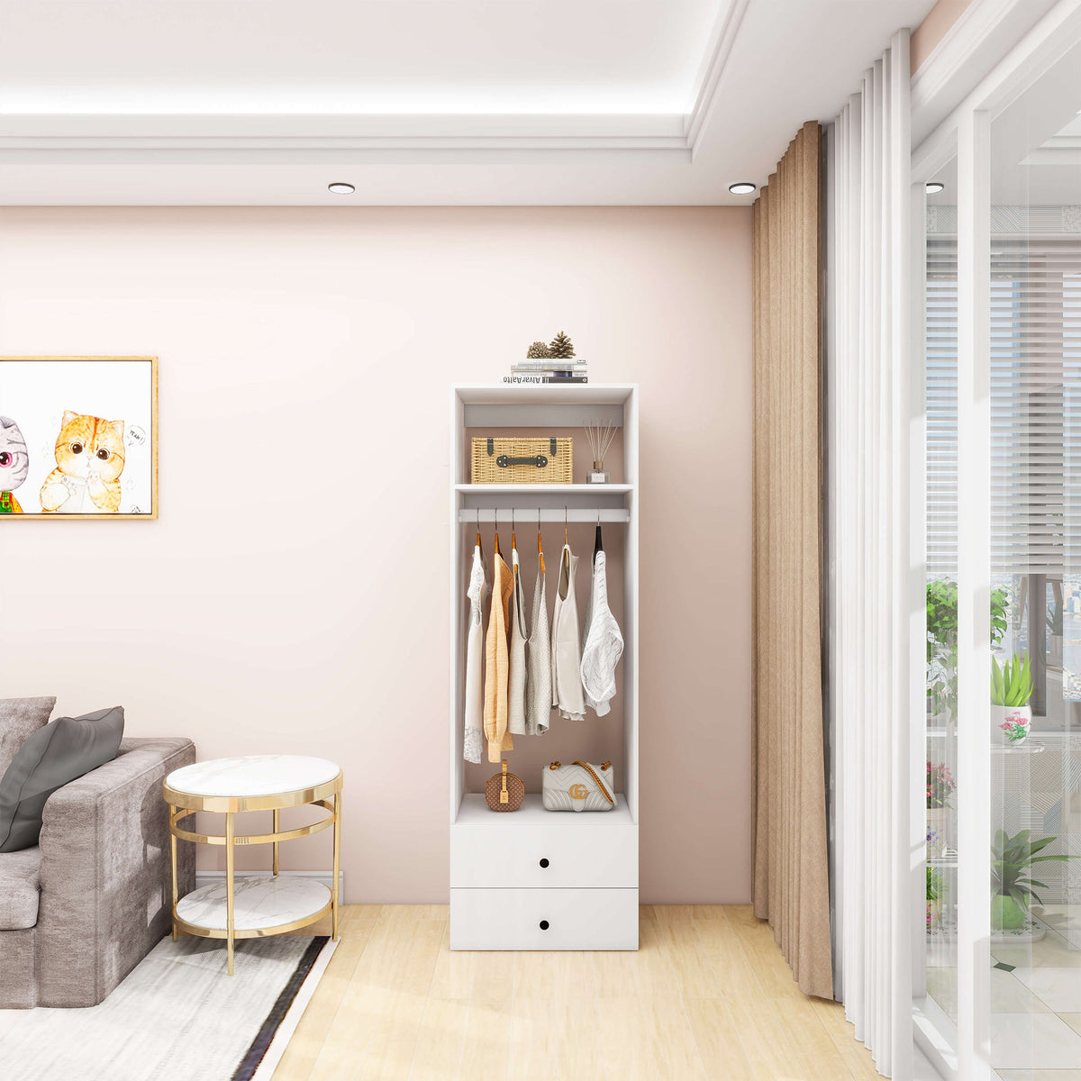 Wooden Closet / Mudroom Organizer (24"W x 16"D x 71"H)