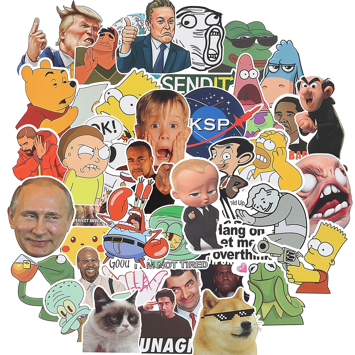 Funny Adult Meme Stickers - 131 pcs