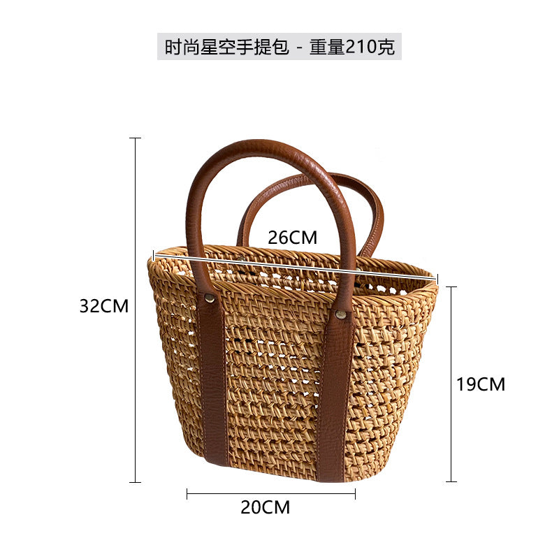 Handwoven Picnic Basket with Rustic Farmhouse Style