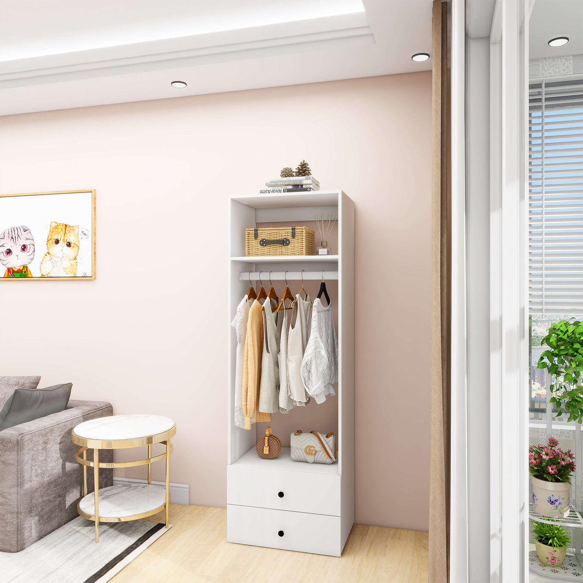 Wooden Closet / Mudroom Organizer (24"W x 16"D x 71"H)