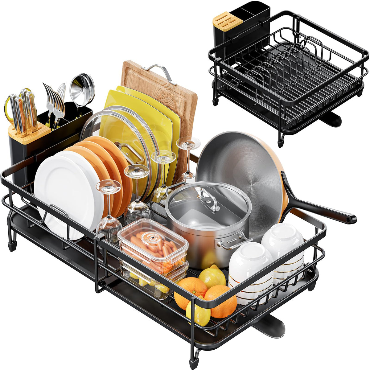 Expandable Dish Drying Rack for Kitchen Counter