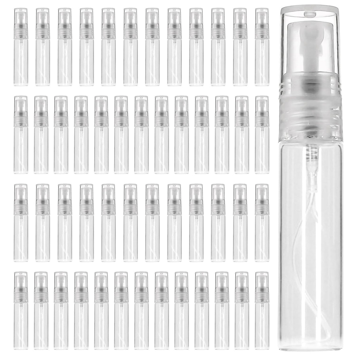 50PCS Mini Spray Bottle 3ml Clear Empty Plastic Refillable