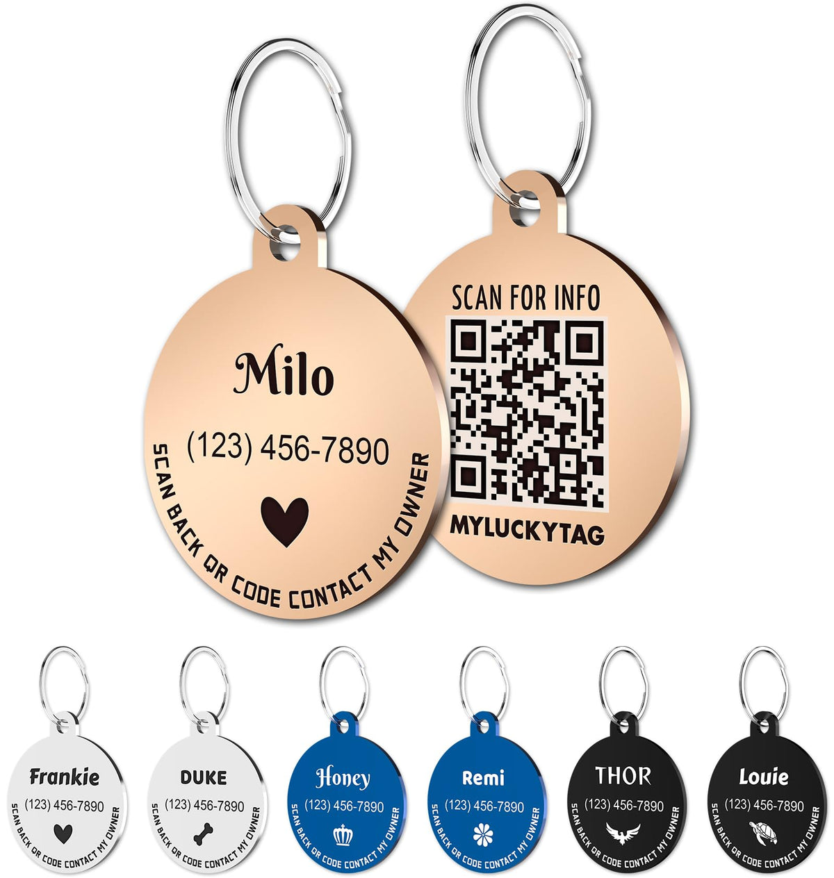 Personalized Pet ID - Stainless Steel QR Code Tags