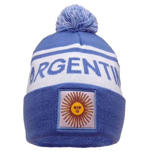 Soccer Beanie Pom Pom 12 inch - Argentina (light blue)