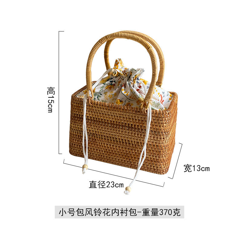 Handwoven Picnic Basket with Rustic Farmhouse Style