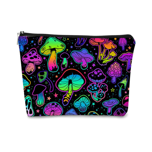 Neon Mushroom Makeup Bag