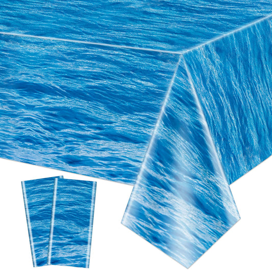 2 Pack Ocean Wave Tablecloths - 51" x 106"