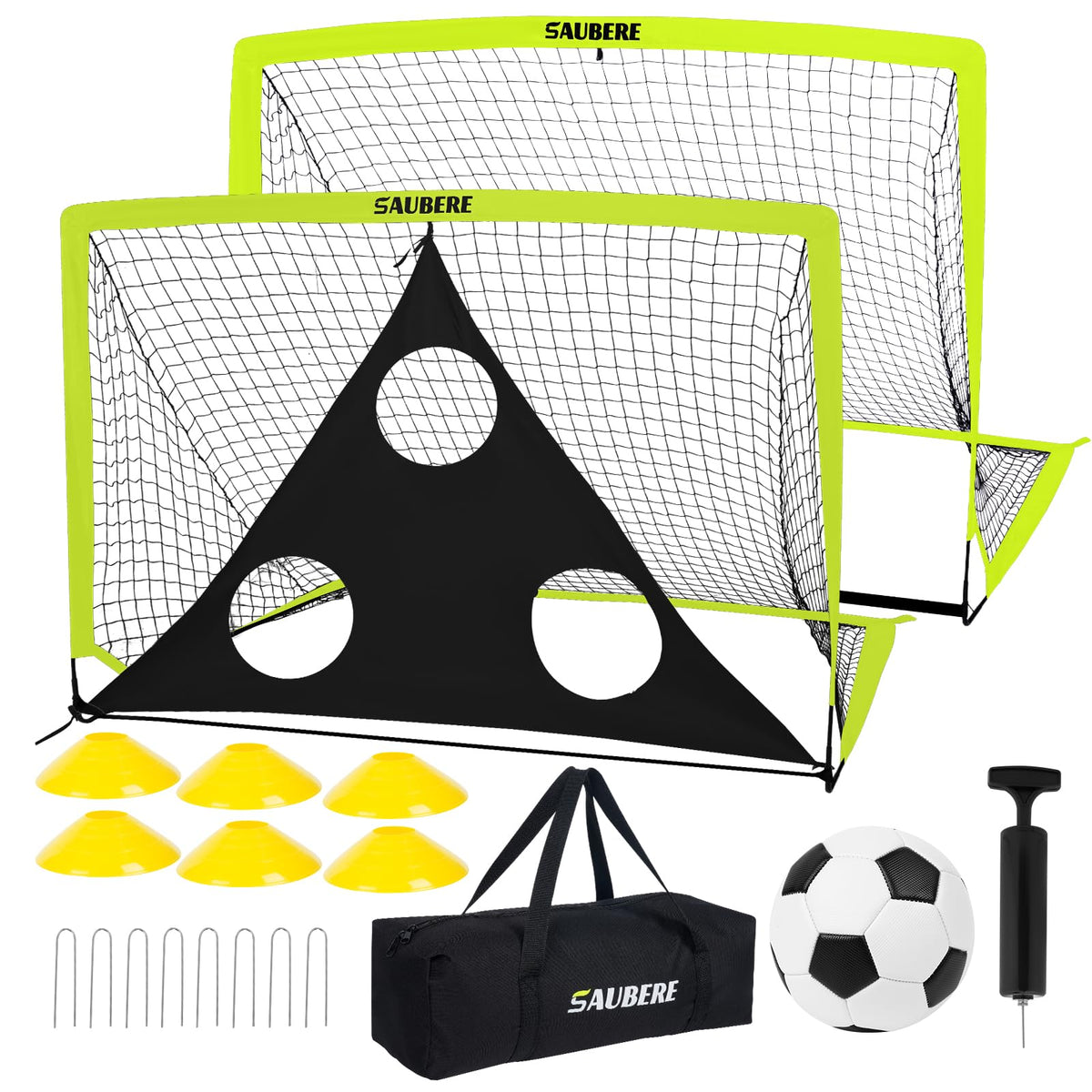 6x4 ft - set of 2 - Portable Pop Up Soccer Nets