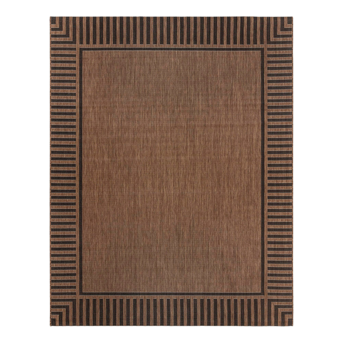 Indoor / Outdoor Classic Flatweave Area Rug Stain & UV Resistant Carpet - Large 8x10