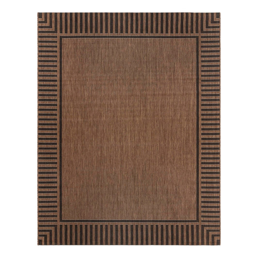 Indoor / Outdoor Classic Flatweave Area Rug Stain & UV Resistant Carpet - Large 8x10
