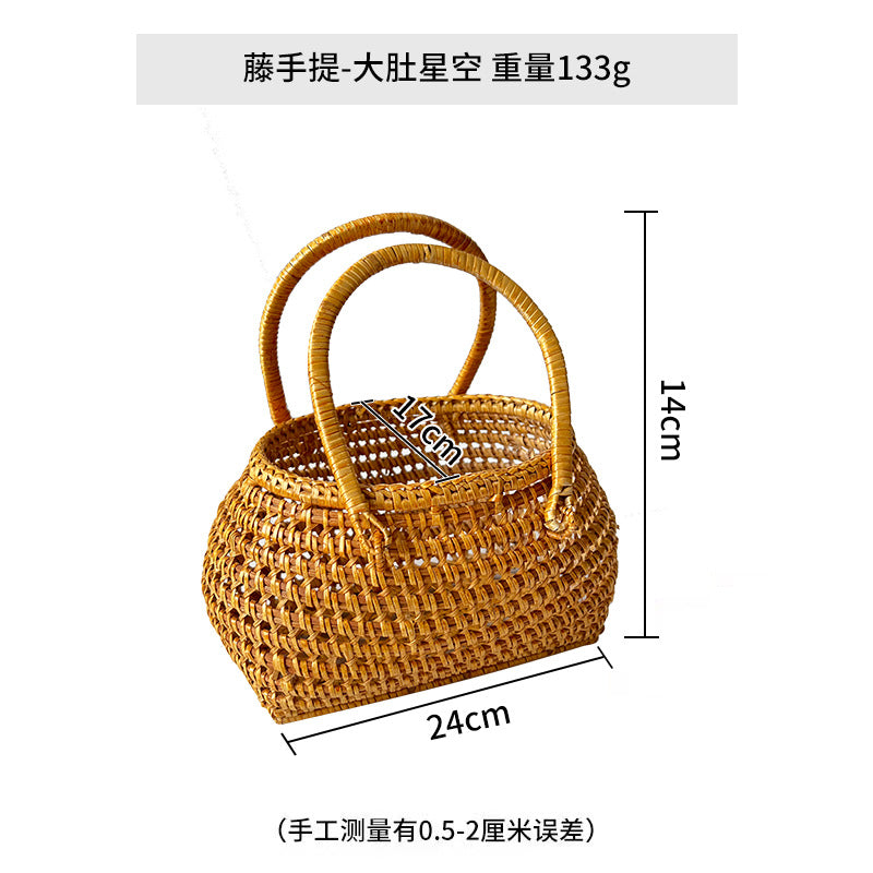 Handwoven Picnic Basket with Rustic Farmhouse Style