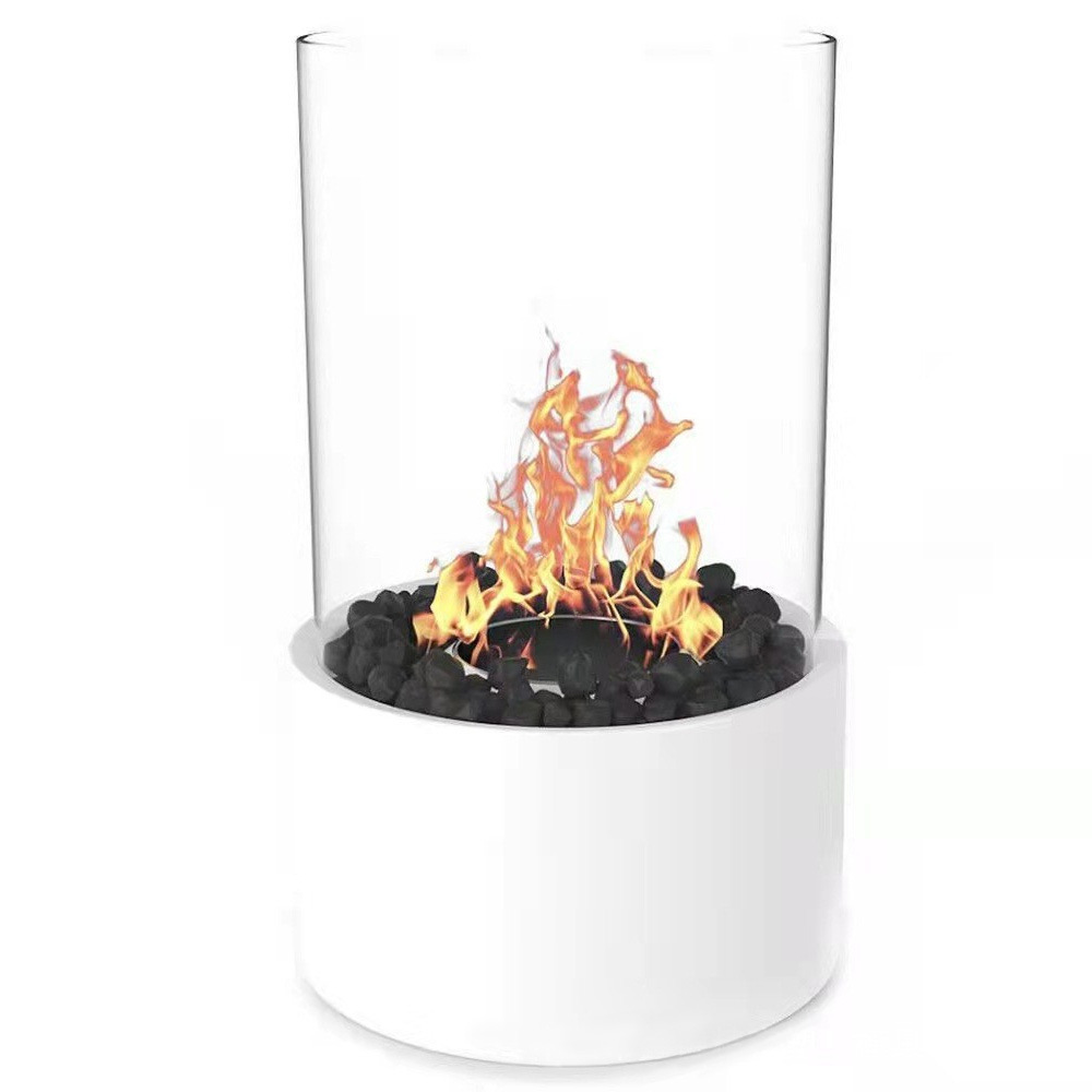 Glass Alcohol Fireplace Table Lamp