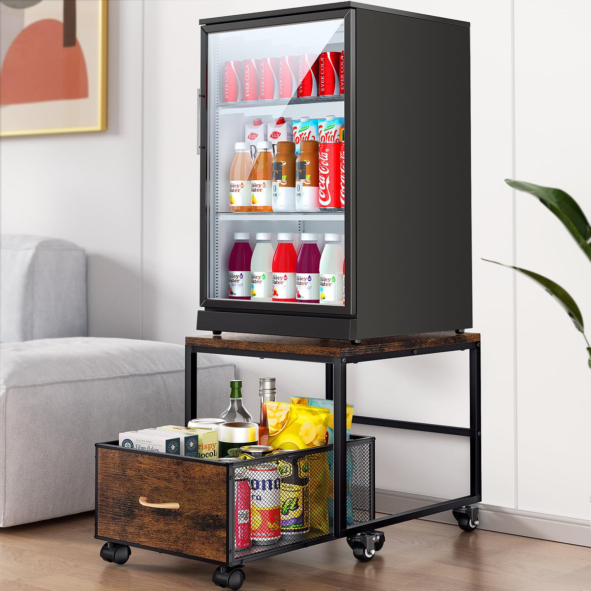 Mini Fridge Stand with Storage